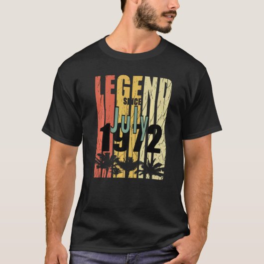 1972 geboren in juli Retro Idea T-shirt (Voorkant)