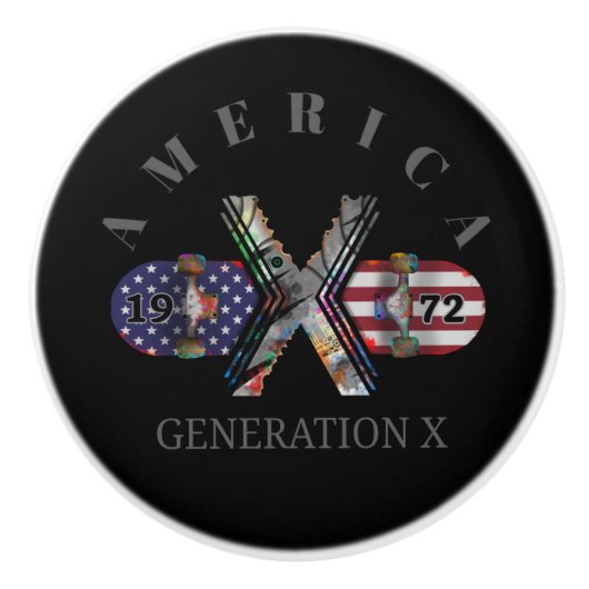 1972 Generation X American Skateboard Keramische Knop (Voorkant)