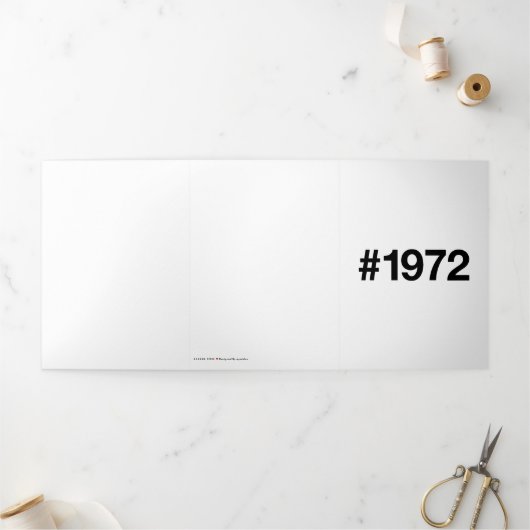 1972 Hashtag 53 jaar Verjaardag Jubileum Drieluik Kaart (Buitenkant)