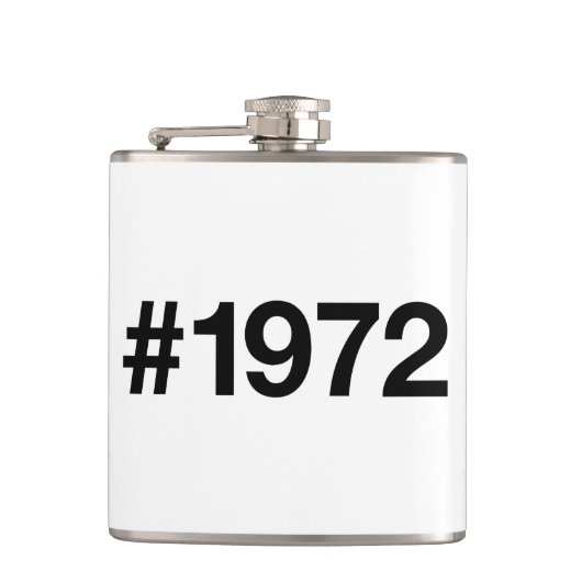 1972 Hashtag 53 jaar Verjaardag Jubileum Heupfles (Voorkant)