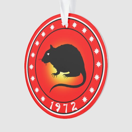 1972 Jaar van de Rat Ornament (voorkant)