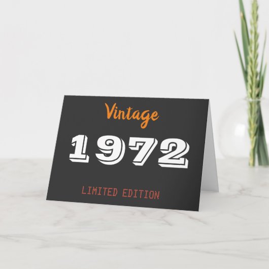  1972 Limited Edition – 54e verjaardag Greet Kaart (Voorkant)