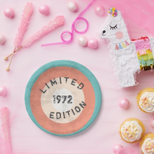  1972 Limited Edition 54e verjaardagsfeest Papieren Bordje (Feest)