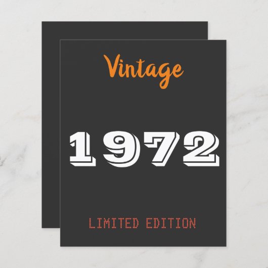  1972 Limited Edition – gepersonaliseerde 54e (Voorkant / Achterkant)