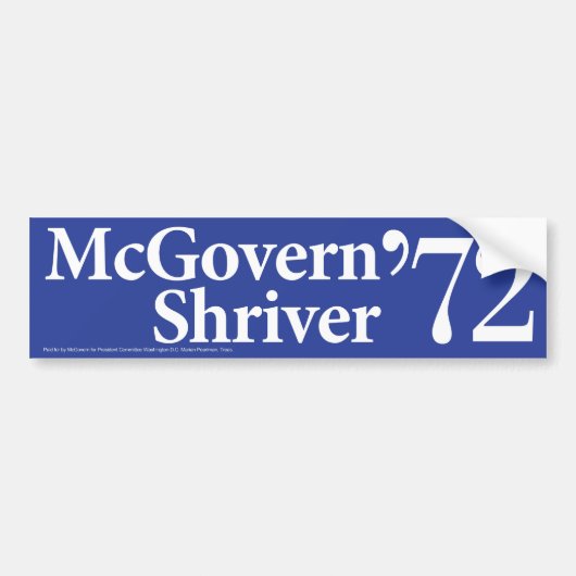 1972 McGovern Shriver  Bumpersticker (Voorkant)