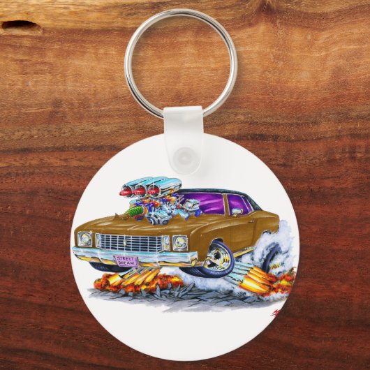 1972 Monte Carlo Brown Car Sleutelhanger (Voorkant)