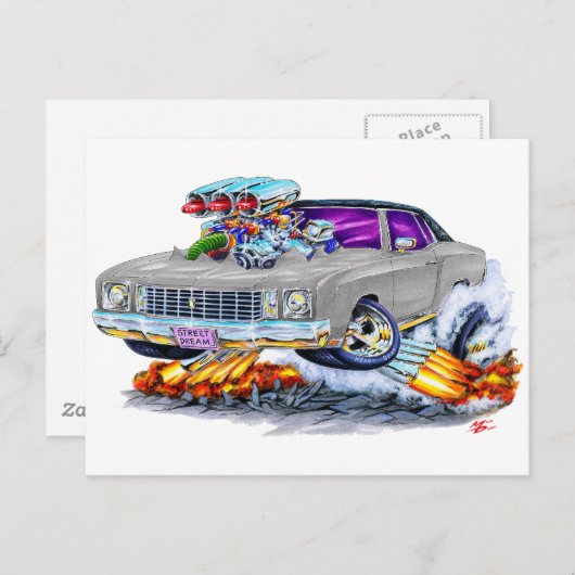 1972 Monte Carlo Gray Briefkaart (Voorkant / Achterkant)