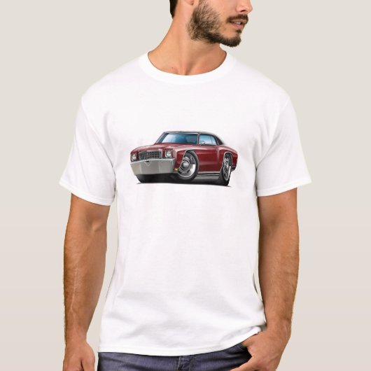 1972 Monte Carlo Maroon-Black Topwagen T-shirt (Voorkant)