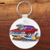 1972 Monte Carlo Maroon Car. Sleutelhanger (Voorkant)