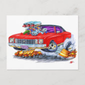 1972 Monte Carlo Red Car Briefkaart (Voorkant)