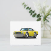 1972 Monte Carlo Yellow-Black Top Car Briefkaart (Staand voorkant)