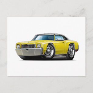 1972 Monte Carlo Yellow-Black Top Car Briefkaart