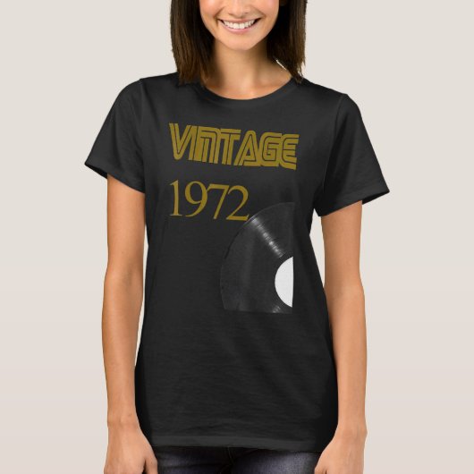  1972 Record Player 49th Birthday Vinyl DIS T-shirt (Voorkant)