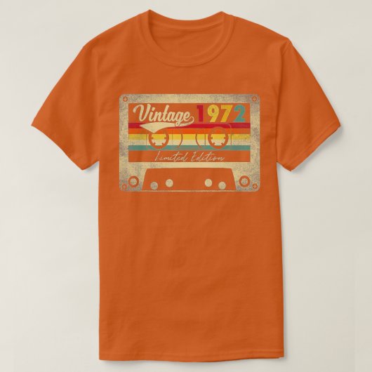  1972 Retro 50th Birthday Gift Limited Edit T-shirt (Design voorkant)