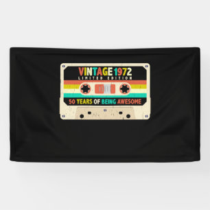 1972 Retro Cassette 50e verjaardag 50 jaar oud Spandoek