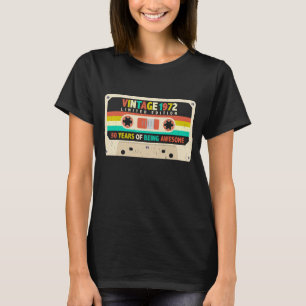 1972 Retro Cassette 50e verjaardag 50 jaar oud T-shirt