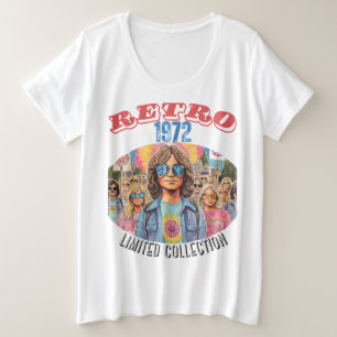 1972 RETRO - RETRO REVIVAL (BEPERKT COLLECTIE) GROTE MAAT T-SHIRT