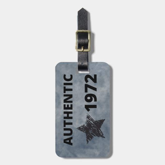 1972  Star Retro Verjaardag Ontwerp Bagagelabel (Voorkant verticaal)