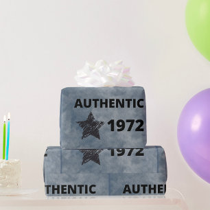 1972  Star Retro Verjaardag Ontwerp Cadeaupapier