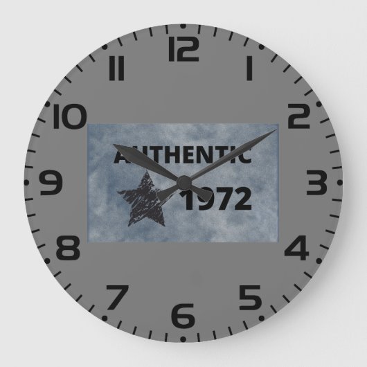 1972 Star Retro Verjaardag Ontwerp Grote Klok (Voorkant)