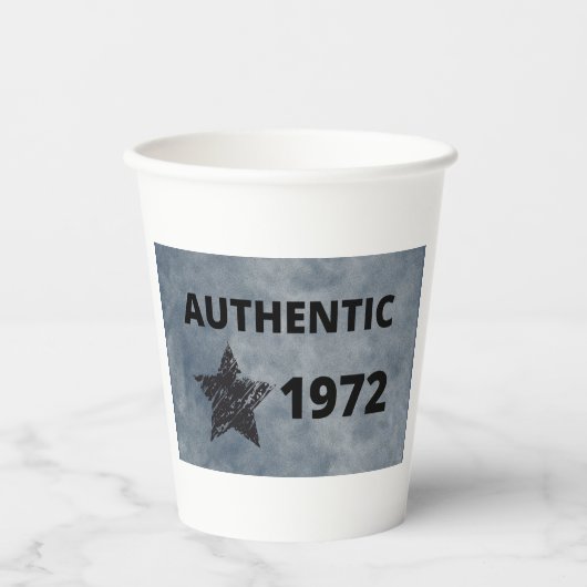 1972  Star Retro Verjaardag Ontwerp Papieren Bekers (Voorkant)