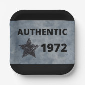 1972 Star Retro Verjaardag Ontwerp Papieren Bordje (Voorkant)
