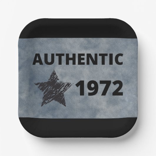 1972 Star Retro Verjaardag Ontwerp Papieren Bordje (Voorkant)
