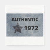 1972 Star Retro Verjaardag Ontwerp Servet (Voorkant)