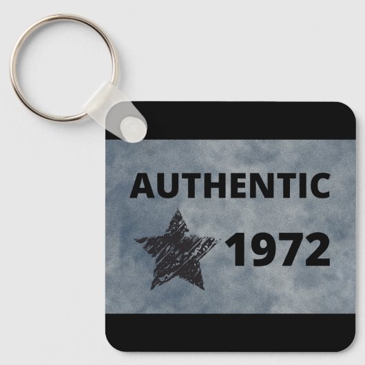 1972  Star Retro Verjaardag Ontwerp Sleutelhanger (Voorkant)