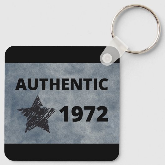 1972  Star Retro Verjaardag Ontwerp Sleutelhanger (Achterkant)