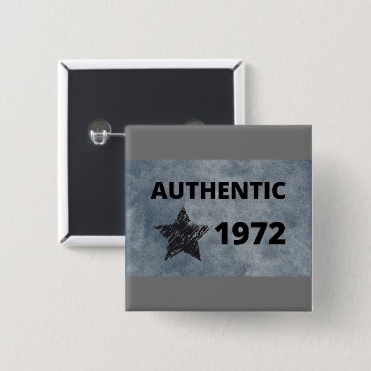 1972 Star Retro Verjaardag Ontwerp Vierkante Button 5,1 Cm (Voorkant /achterkant)