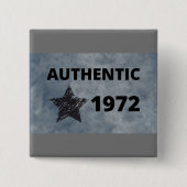 1972 Star Retro Verjaardag Ontwerp Vierkante Button 5,1 Cm (Voorkant)