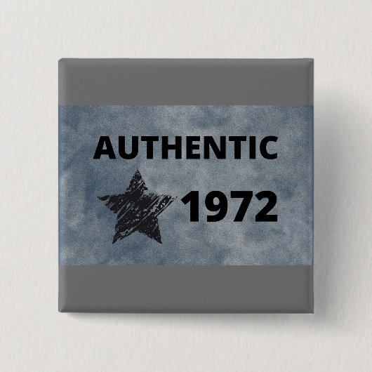1972 Star Retro Verjaardag Ontwerp Vierkante Button 5,1 Cm (Voorkant)