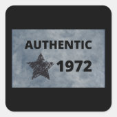 1972 Star Retro Verjaardag Ontwerp Vierkante Sticker (Voorkant)