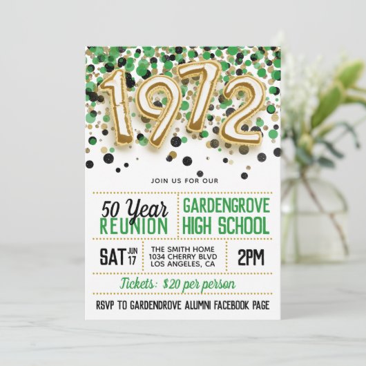 1972 Uitnodiging tot hereniging van de middelbare  (Staand voorkant)