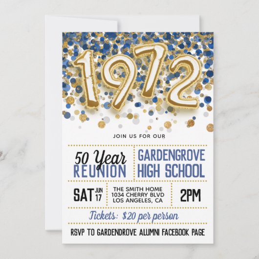 1972 Uitnodiging tot hereniging van de middelbare  (Voorkant)