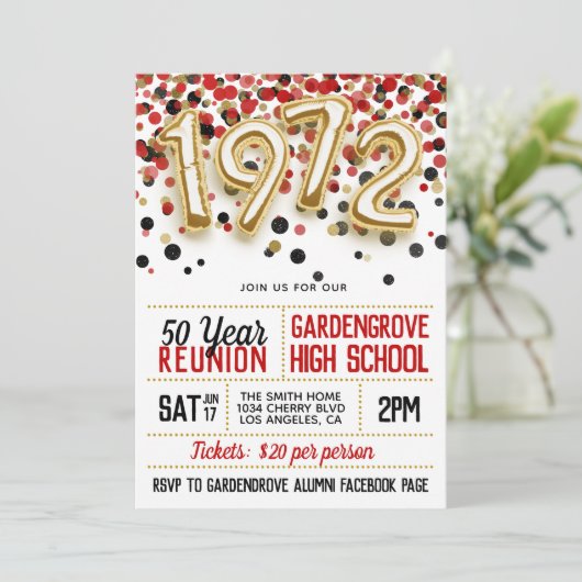 1972 Uitnodiging tot hereniging van de middelbare  (Staand voorkant)