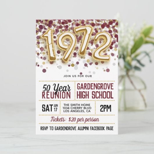 1972 Uitnodiging tot hereniging van de middelbare  (Staand voorkant)