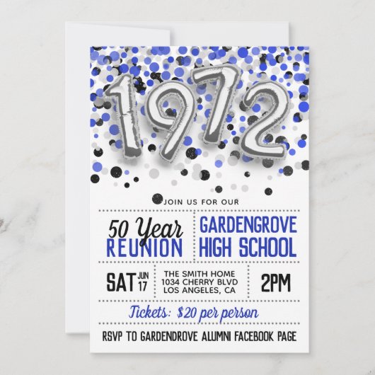 1972 Uitnodiging tot hereniging van de middelbare  (Voorkant)