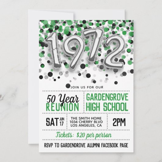 1972 Uitnodiging tot hereniging van de middelbare  (Voorkant)