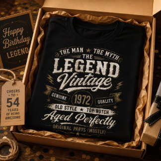 1972 Verouderd Perfect Retro 54e Verjaardag T-shirt
