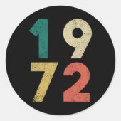 1972 vogeldagretro ronde sticker (Voorkant)