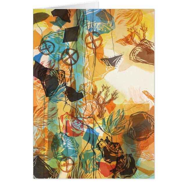 1972, voor de Abstracte Mojave Desert Poppies Card (Voorkant)