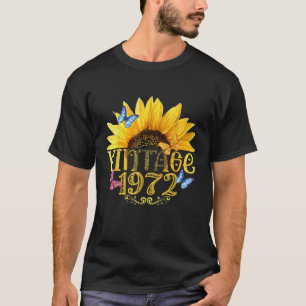  1972 Zonnebloem Bloemen Vlinder Funny 51st T-shirt