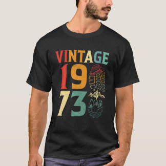 1973 49 jaar oude vogeldag kampering Hiking L. T-shirt