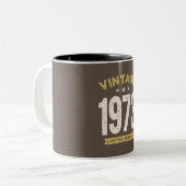 1973 - 49ste verjaardag Retro Classic Tweekleurige Koffiemok (Voorkant links)