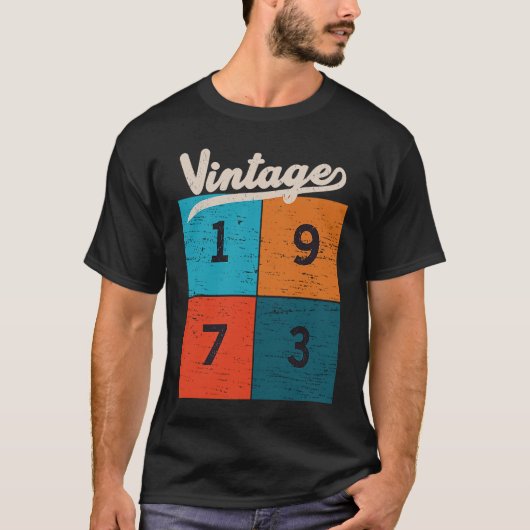 1973 50 jaar oud 50e verjaardag t-shirt (Voorkant)