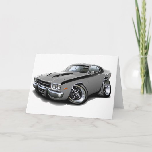 1973-74 de Auto van de zilveren-Zwarte Roadrunner Kaart (Voorkant)