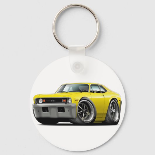 1973-74 Nova Yellow Car Sleutelhanger (Voorkant)