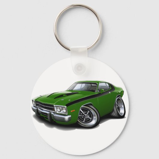 1973-74 Roadrunner Green-Black Car Sleutelhanger (Voorkant)